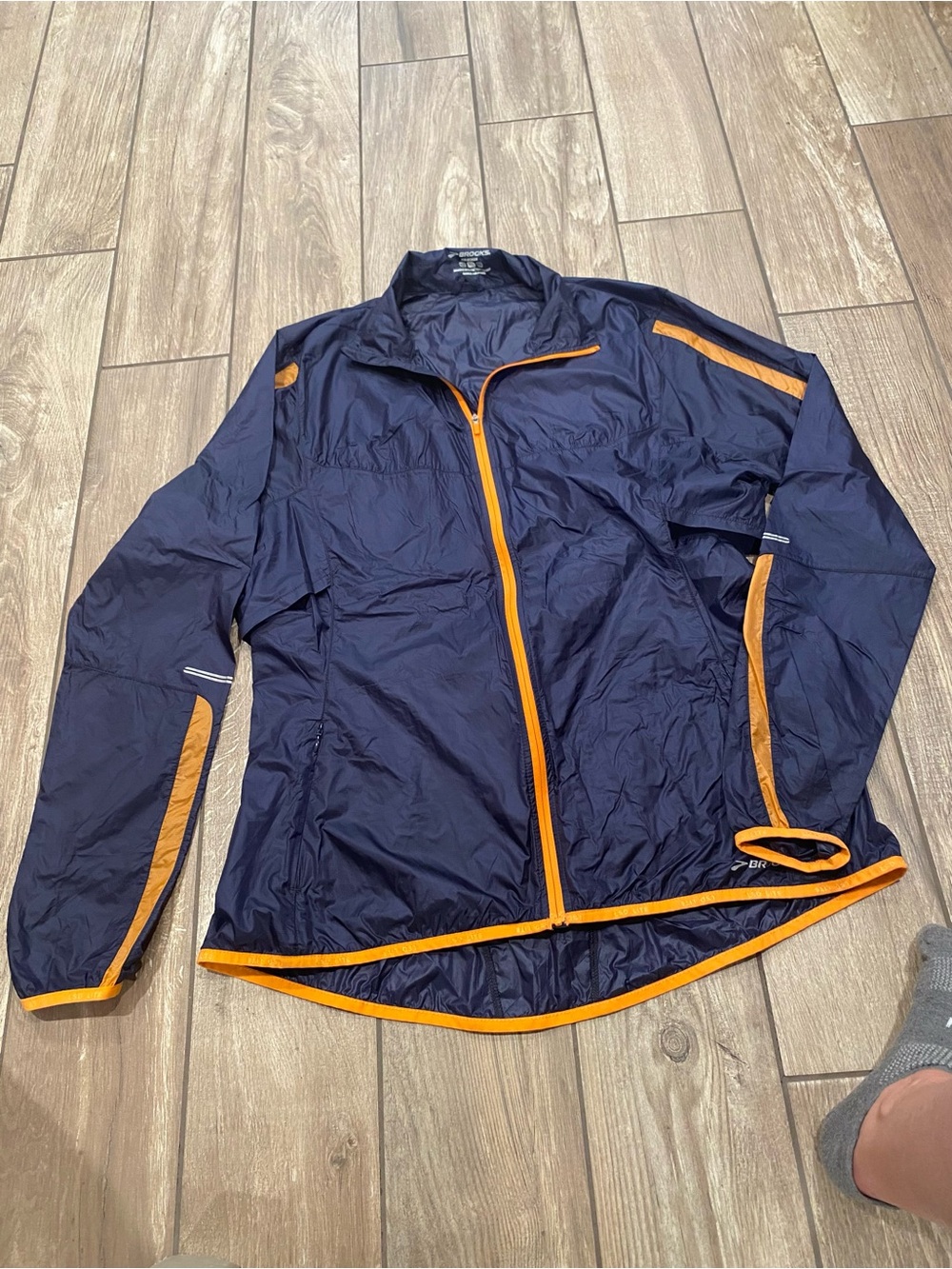 Brooks Navy and Orange Lightweight Windbreaker Jacket